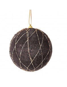 Pallina di Natale in Velluto decorato diam.12cm 2