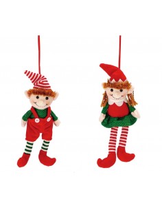 Elfo da appendere per albero 10X6cm h.23cm