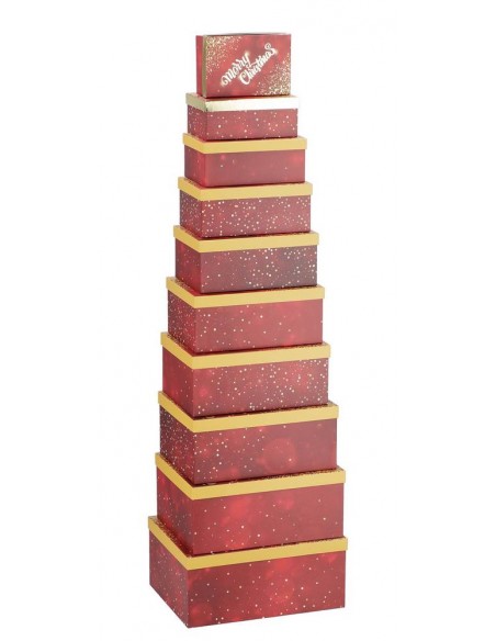 Scatola regalo natalizia Merry Christmas stampa oro caldo