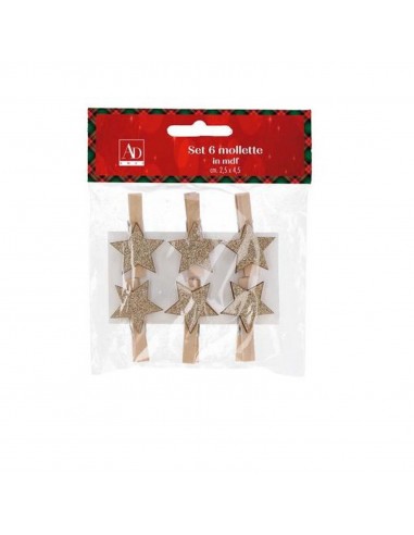 Set 6 Mollette chiudipacco N. 2,5x4,5cm