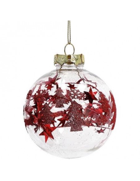 Pallina trasp. decorata Glitter diam.8cm