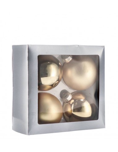 Set 4 Palline di natale in vetro Oro diam.10cm