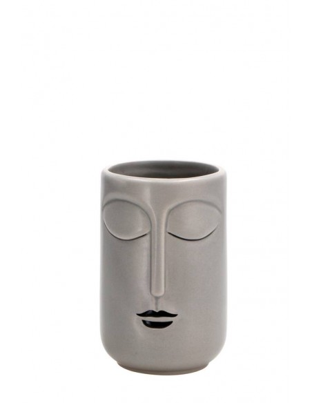 Porta spazzolini ceramica diam.7,5cm h.12cm