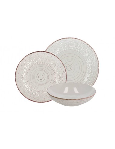 Servizio piatti ceramica crema 18pz