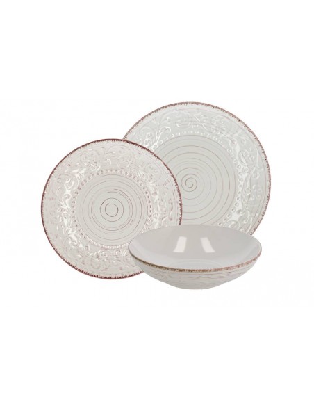Servizio piatti ceramica crema 18pz