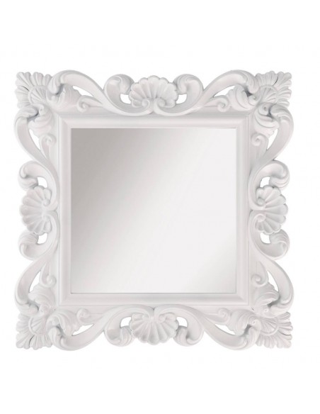 Specchio con cornice bianco 60x60cm