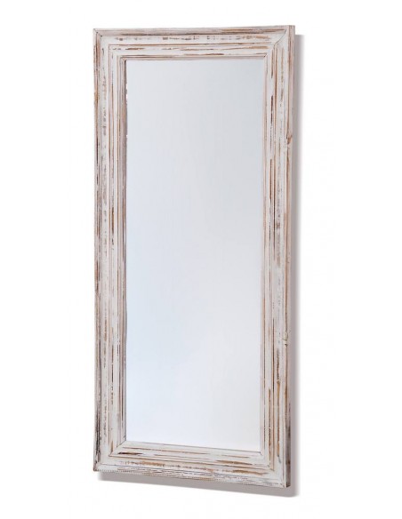 Specchio con cornice legno grigia 66x139cm