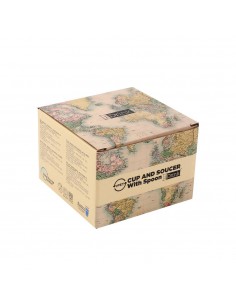 Set Tazzina, Cucchiaino e Piattino in RPET OLD MAP 2