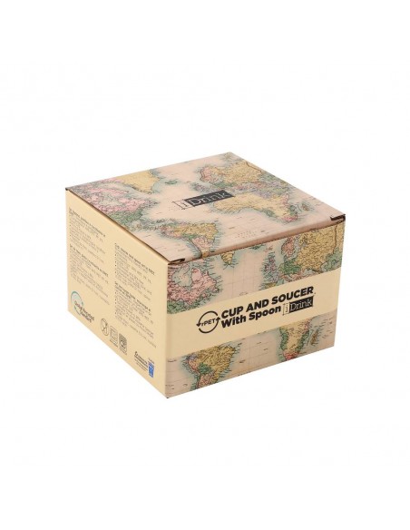 Set Tazzina, Cucchiaino e Piattino in RPET OLD MAP