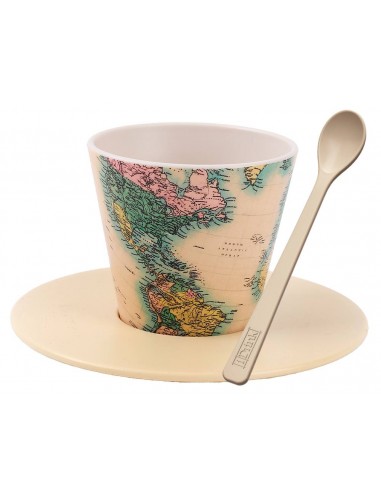 Set Tazzina, Cucchiaino e Piattino in RPET OLD MAP