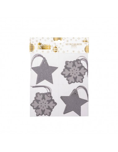 Set 20 targhette di natale in 4 modelli 9x9cm