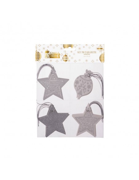 Set 20 targhette di natale in 4 modelli 9x9cm