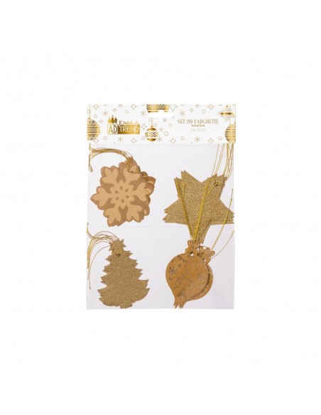 Set 20 targhette di natale in 4 modelli 9x9cm
