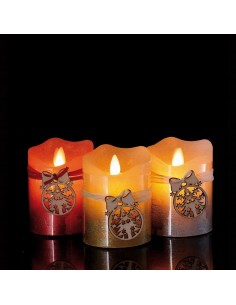 Candela led cilindrica con timer diam.7,5cm h.10cm