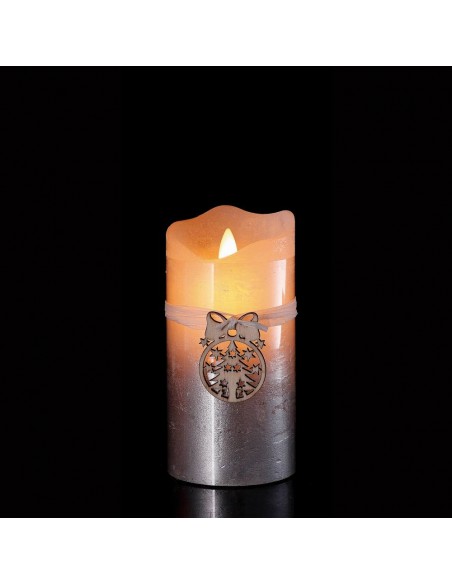 Candela led cilindrica con timer  diam.7,5cm h.15cm