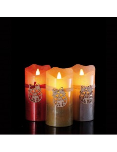 Candela led cilindrica con timer  diam.7,5cm h.15cm