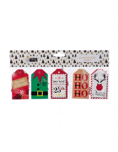 Set 40 targhette miste natalizie 5x9cm