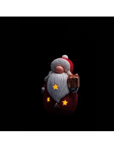 Babbo natale magnes led 26x21cm h.38cm