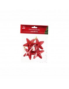 Set 4 stelle polistirolo natale diam.7cm