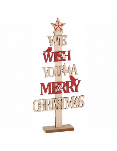 Albero di natale legno we wish you...
