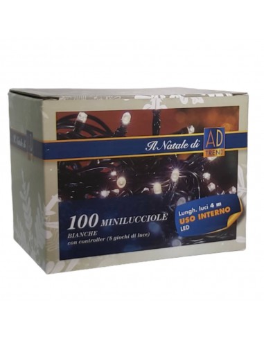 100 minilucciole bianche con 8 giochi di luce