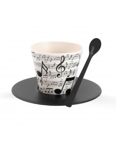 Set Tazzina, Cucchiaino e Piattino in RPET MUSIC