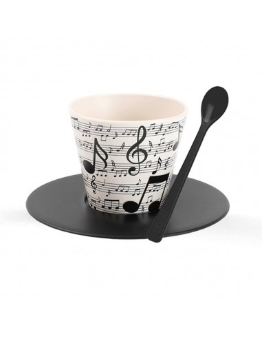Set Tazzina, Cucchiaino e Piattino in RPET MUSIC